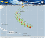 Hurricane Humberto forecast track map as of National Hurricane Center discussion number 13
