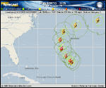 Hurricane Humberto forecast track map as of National Hurricane Center discussion number 19