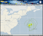 Hurricane Humberto forecast track map as of National Hurricane Center discussion number 27