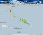Tropical Storm Humberto forecast track map as of National Hurricane Center discussion number 2
