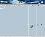 Tropical Storm Hanna forecast track map as of National Hurricane Center discussion number 8