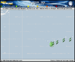 Tropical Depression  forecast track map as of National Hurricane Center discussion number 9