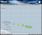Tropical Storm GASTON forecast track map as of National Hurricane Center discussion number 2