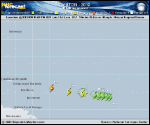 Tropical Storm GASTON forecast track map as of National Hurricane Center discussion number 3
