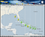 Tropical Storm ISAAC forecast track map as of National Hurricane Center discussion number 10