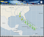Tropical Storm ISAAC forecast track map as of National Hurricane Center discussion number 15