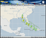 Tropical Storm ISAAC forecast track map as of National Hurricane Center discussion number 17