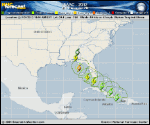 Tropical Storm ISAAC forecast track map as of National Hurricane Center discussion number 18