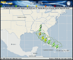 Tropical Storm ISAAC forecast track map as of National Hurricane Center discussion number 19