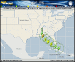 Tropical Storm ISAAC forecast track map as of National Hurricane Center discussion number 21
