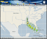 Tropical Storm ISAAC forecast track map as of National Hurricane Center discussion number 22