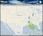 Tropical Storm ISAAC forecast track map as of National Hurricane Center discussion number 28