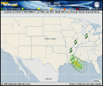 Tropical Storm ISAAC forecast track map as of National Hurricane Center discussion number 30