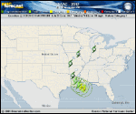 Hurricane ISAAC forecast track map as of National Hurricane Center discussion number 32
