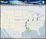 Tropical Storm ISAAC forecast track map as of National Hurricane Center discussion number 36