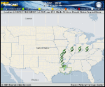 Tropical Storm ISAAC forecast track map as of National Hurricane Center discussion number 38