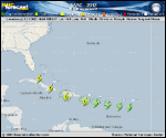 Tropical Storm ISAAC forecast track map as of National Hurricane Center discussion number 4