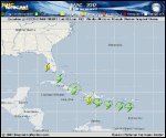 Tropical Storm ISAAC forecast track map as of National Hurricane Center discussion number 7