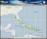 Tropical Storm ISAAC forecast track map as of National Hurricane Center discussion number 9