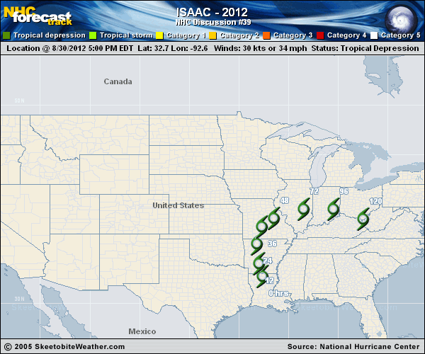 Latest National Hurricane Center Forecast Track Map