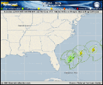 Tropical Storm Imelda forecast track map as of National Hurricane Center discussion number 15