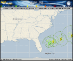 Hurricane Imelda forecast track map as of National Hurricane Center discussion number 16