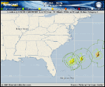 Hurricane Imelda forecast track map as of National Hurricane Center discussion number 18