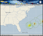 Hurricane Imelda forecast track map as of National Hurricane Center discussion number 19