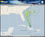 Tropical Depression Nine forecast track map as of National Hurricane Center discussion number 6