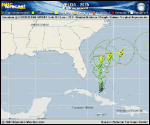 Tropical Storm Imelda forecast track map as of National Hurricane Center discussion number 9
