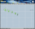 Tropical Depression TEN forecast track map as of National Hurricane Center discussion number 1