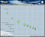 Tropical Depression TEN forecast track map as of National Hurricane Center discussion number 2