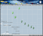 Tropical Depression JOYCE forecast track map as of National Hurricane Center discussion number 7