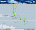 Tropical Storm Jerry forecast track map as of National Hurricane Center discussion number 7
