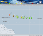Tropical Storm IGOR forecast track map as of National Hurricane Center discussion number 10