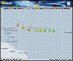 Tropical Storm IGOR forecast track map as of National Hurricane Center discussion number 11