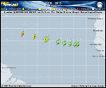 Tropical Storm IGOR forecast track map as of National Hurricane Center discussion number 1
