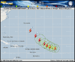 Hurricane IGOR forecast track map as of National Hurricane Center discussion number 21