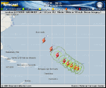 Hurricane IGOR forecast track map as of National Hurricane Center discussion number 22