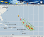Hurricane IGOR forecast track map as of National Hurricane Center discussion number 24