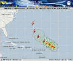 Hurricane IGOR forecast track map as of National Hurricane Center discussion number 27