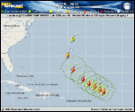 Hurricane IGOR forecast track map as of National Hurricane Center discussion number 30