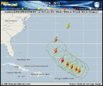 Hurricane IGOR forecast track map as of National Hurricane Center discussion number 32