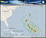 Hurricane IGOR forecast track map as of National Hurricane Center discussion number 35