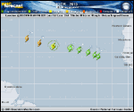 Tropical Storm IGOR forecast track map as of National Hurricane Center discussion number 3