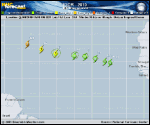 Tropical Storm IGOR forecast track map as of National Hurricane Center discussion number 5