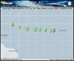 Tropical Depression IGOR forecast track map as of National Hurricane Center discussion number 8