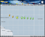 Tropical Storm IGOR forecast track map as of National Hurricane Center discussion number 9