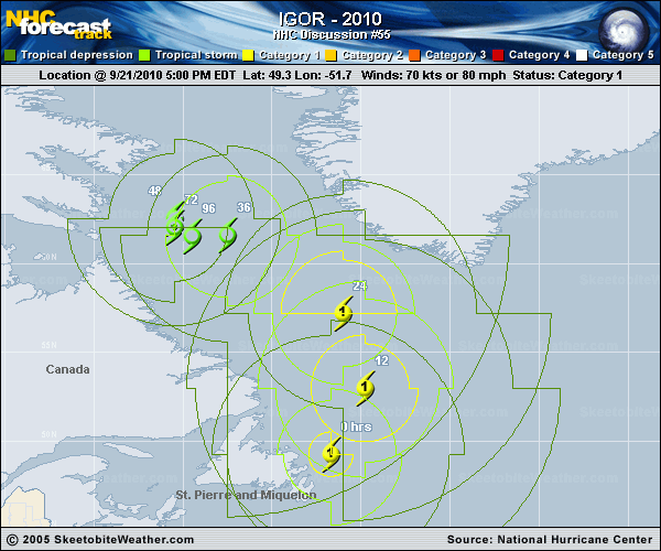 Latest National Hurricane Center Forecast Track Map