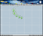 Tropical Storm KIRK forecast track map as of National Hurricane Center discussion number 4